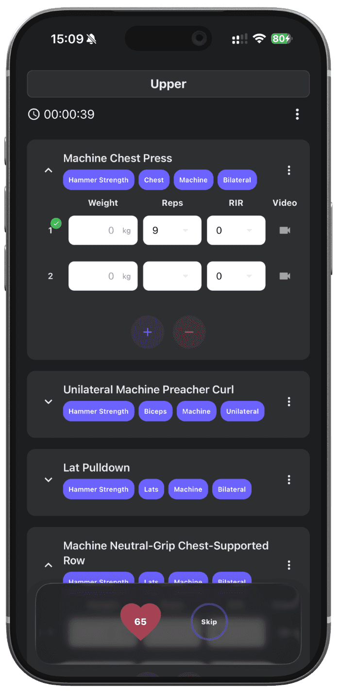 Heart rate rest timer