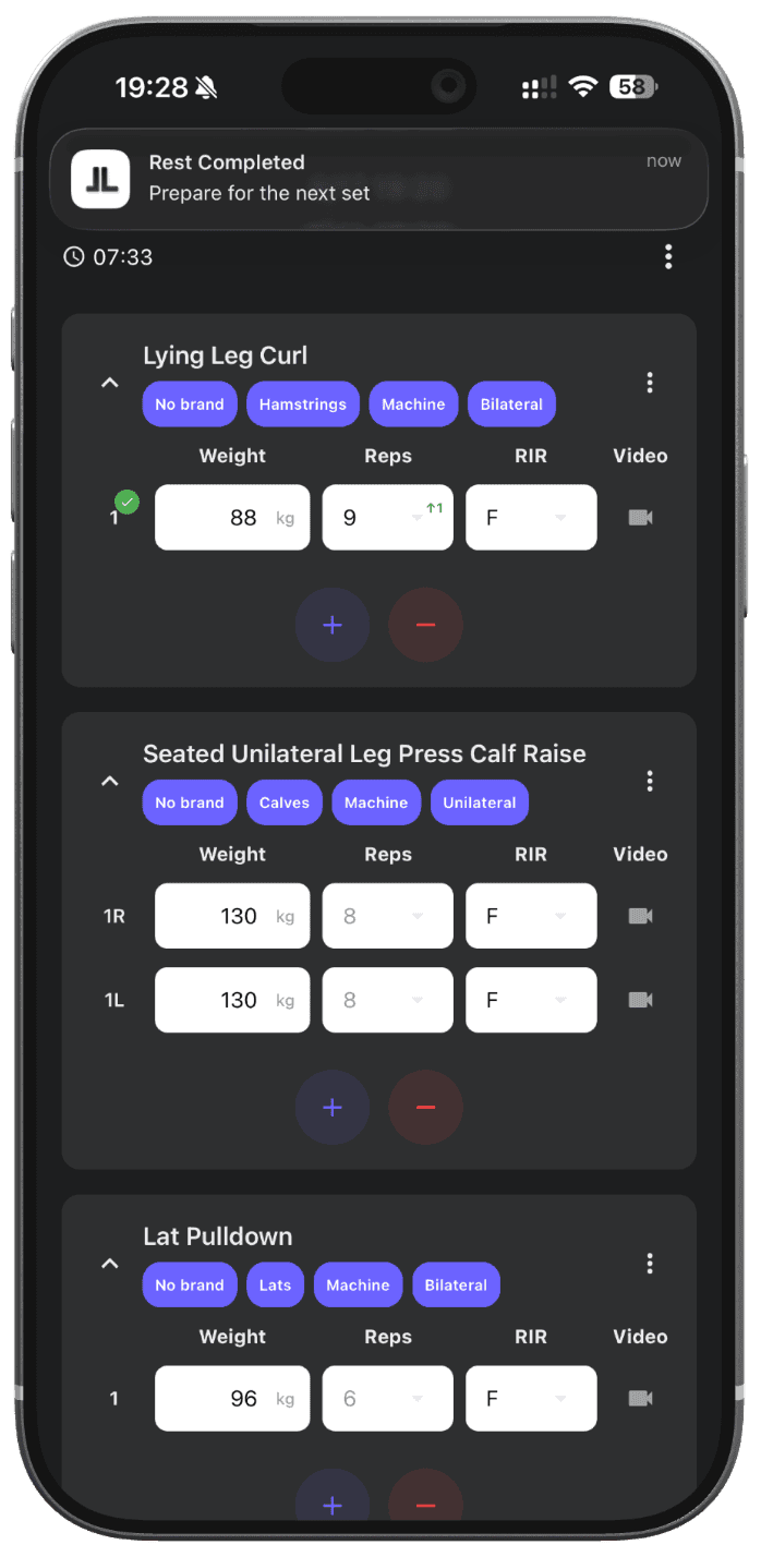Rest timer notifications