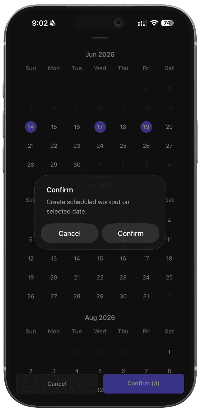 Plan workouts